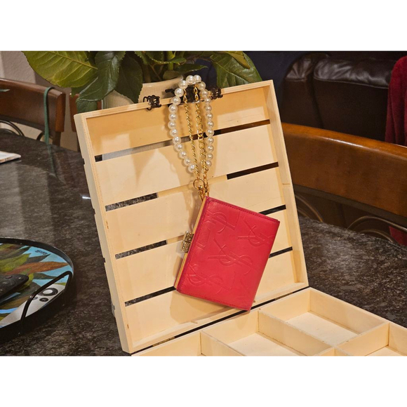 YSL Yves Saint Laurent Cassandra Lock Bi-Fold Wallet w/ Wristlet Strap Added - Picture 3 of 17